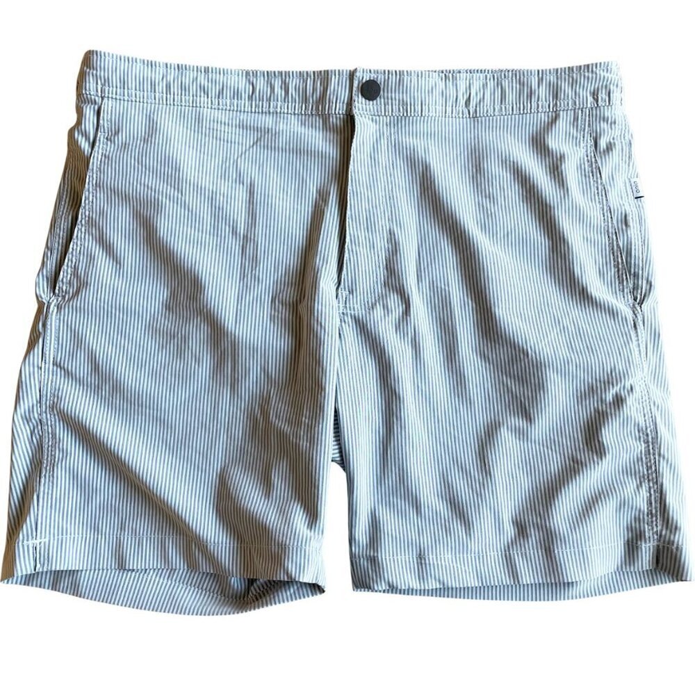 Onia Men's Blue Striped Swim Trunks - Size‎ 34